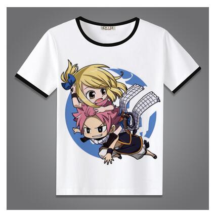High-Q Unisex Anime Fairy Tail  Natsu Dragneel Lucy Heartfilia Erza Scarlet Cotton Casual Short Sleeve T-Shirt Tee T Shirt Top