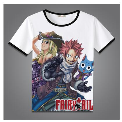 High-Q Unisex Anime Fairy Tail  Natsu Dragneel Lucy Heartfilia Erza Scarlet Cotton Casual Short Sleeve T-Shirt Tee T Shirt Top