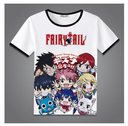 High-Q Unisex Anime Fairy Tail  Natsu Dragneel Lucy Heartfilia Erza Scarlet Cotton Casual Short Sleeve T-Shirt Tee T Shirt Top