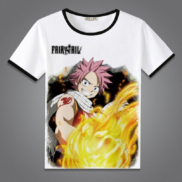 High-Q Unisex Anime Fairy Tail  Natsu Dragneel Lucy Heartfilia Erza Scarlet Cotton Casual Short Sleeve T-Shirt Tee T Shirt Top