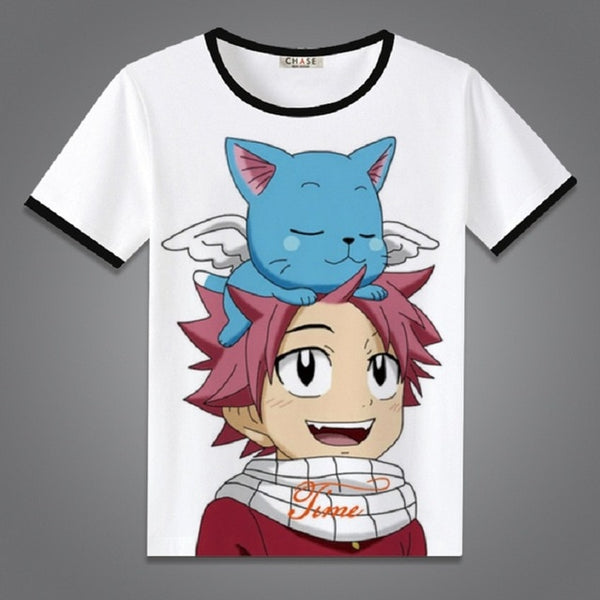 High-Q Unisex Anime Fairy Tail  Natsu Dragneel Lucy Heartfilia Erza Scarlet Cotton Casual Short Sleeve T-Shirt Tee T Shirt Top