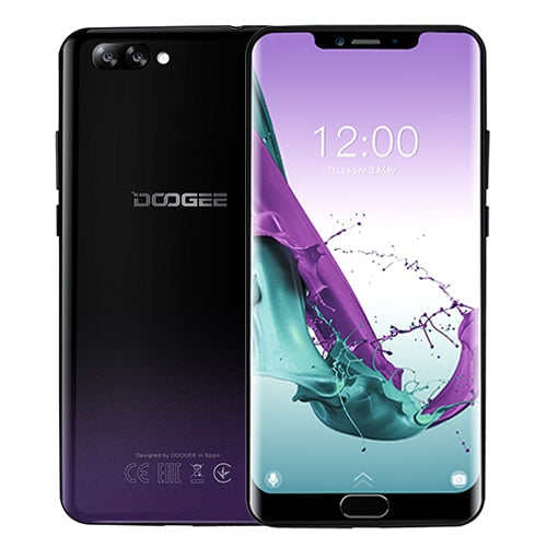 DOOGEE Y7 Plus CellPhone 6.18inch 1080*2246 Screen MTK6757 Octa-Core 2.5GHz 6GB RAM 64GB ROM 16.0MP+13.0MP 5080mAh Android 8.0