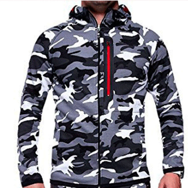 IceLion 2019 Spring Camouflage Hoodies Men Zipper Cardigan Hooded Sweatshirts Fashion Print Sportswear Men's Slim Fit Tracksuit