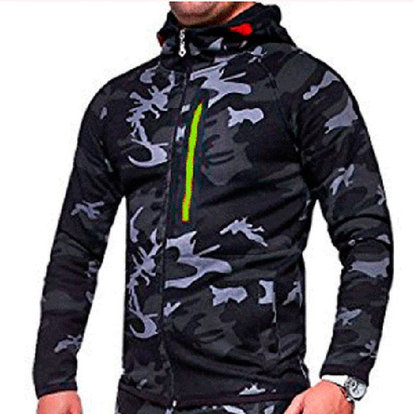 IceLion 2019 Spring Camouflage Hoodies Men Zipper Cardigan Hooded Sweatshirts Fashion Print Sportswear Men's Slim Fit Tracksuit