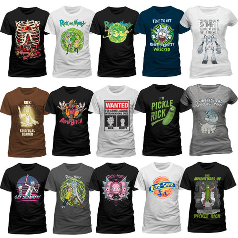 Rick And Morty T-Shirt Pickle Rick Get Schwifty Spiral Portal Mens Tee Free shipping Harajuku Tops Fashion Classic Unique