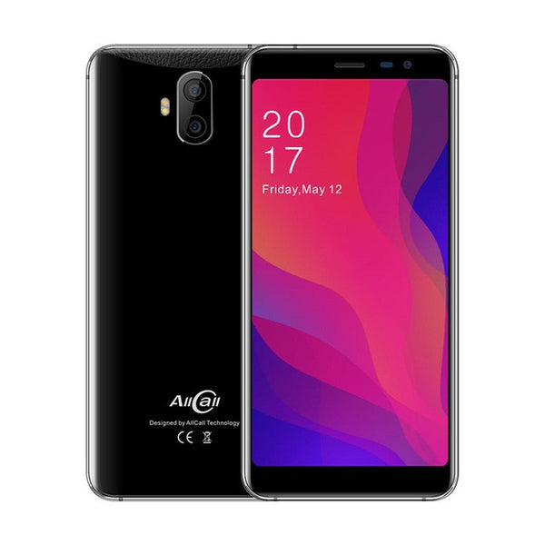 In Stock AllCall Rio X 5.5" 18:9 1GB RAM 8GB ROM Android 8.1 MTK6580M Quad Core Dual Cameras 13MP+5MP 2850mAh 3G Mobile Phone