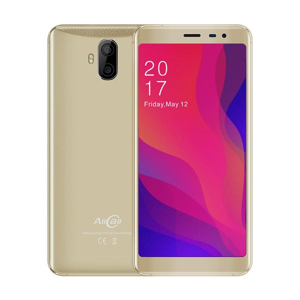 In Stock AllCall Rio X 5.5" 18:9 1GB RAM 8GB ROM Android 8.1 MTK6580M Quad Core Dual Cameras 13MP+5MP 2850mAh 3G Mobile Phone