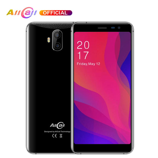 In Stock AllCall Rio X 5.5" 18:9 1GB RAM 8GB ROM Android 8.1 MTK6580M Quad Core Dual Cameras 13MP+5MP 2850mAh 3G Mobile Phone