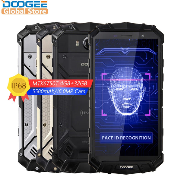 DOOGEE S60 Lite IP68 Wireless Charge Smartphone 5580mAh 12V2A Quick Charge 16.0MP 5.2'' FHD MTK6750T Octa Core 4GB RAM 32GB ROM