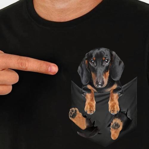 Dachshund Inside Pocket T Shirt Black Cotton Men S-6XL US Supplier Sale OffCartoon t shirt men Unisex New Fashion tshirt