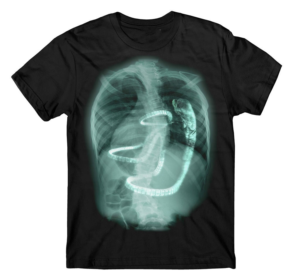 Xenomorph T Shirt Aliens T Shirt Chestburster X Ray T Shirt Alien Covenant T Shirt Summer Famous Clothing Solid Color