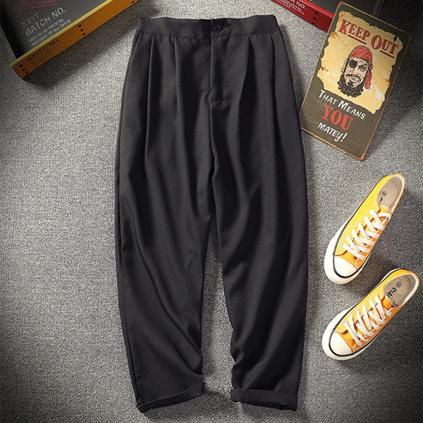 Men's loose extra-large king-size leisure linen flaxen sweatpants cotton long trousers Chinese style harem feet pants