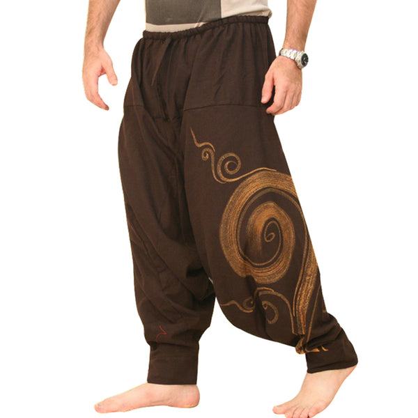 Unisex Loose Drop Crotch Floral Joggers Aladdin Harem Trousers Pants pantalon Harem Pants With Drawstring Casual Loose Plus Size