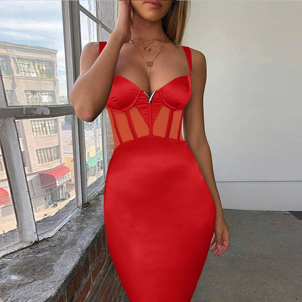 Ocstrade Summer Sexy Rayon Bandage Dress 2019 New Arrivals Mesh Insert Women Bandage Dress Black Party Night Club Bodycon Dress