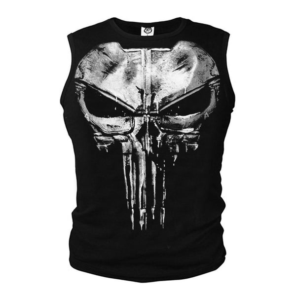 Lycra Cool T- shirt The Punisher Skull T Shirt Slim Black O-Neck Short Sleeve Tees Fashion Cotton T Shirt For Men Free Shipping