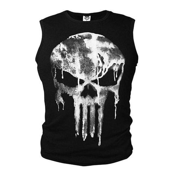 Lycra Cool T- shirt The Punisher Skull T Shirt Slim Black O-Neck Short Sleeve Tees Fashion Cotton T Shirt For Men Free Shipping