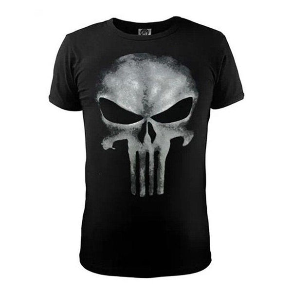 Lycra Cool T- shirt The Punisher Skull T Shirt Slim Black O-Neck Short Sleeve Tees Fashion Cotton T Shirt For Men Free Shipping