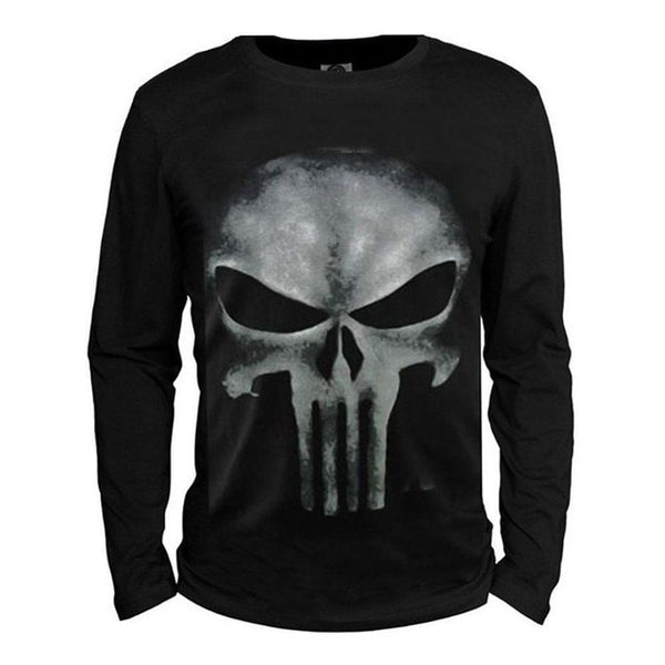 Lycra Cool T- shirt The Punisher Skull T Shirt Slim Black O-Neck Short Sleeve Tees Fashion Cotton T Shirt For Men Free Shipping