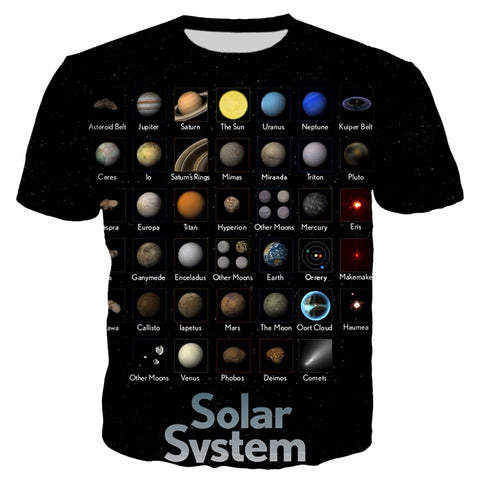 PLstar Cosmos 2019 Newest fashion T shirt Solar System Backgrounds t shirt cool Space 3D print Women Men Summer t shirt