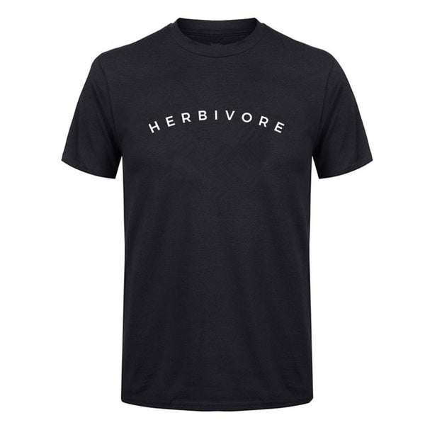 LUS LOS   Herbivore Men's T-Shirt  Vegan Vegetarian Graphic Tee Tops  Black White or Grey Perfect Gift
