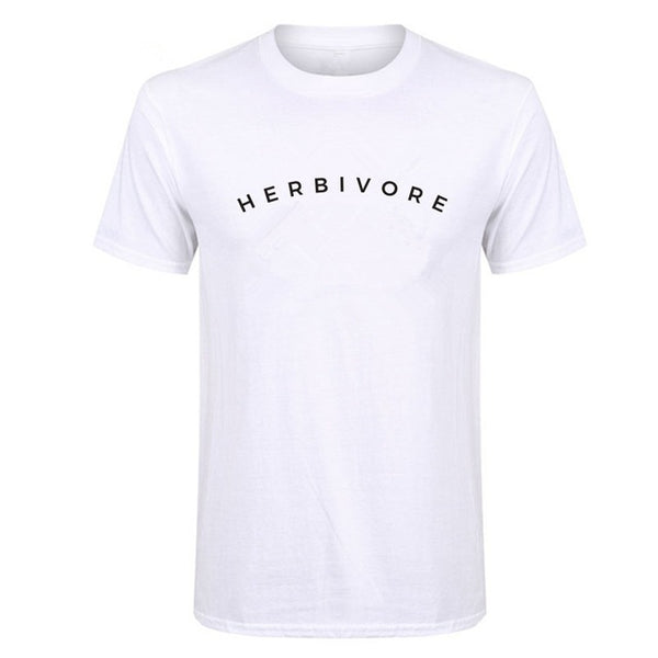 LUS LOS   Herbivore Men's T-Shirt  Vegan Vegetarian Graphic Tee Tops  Black White or Grey Perfect Gift