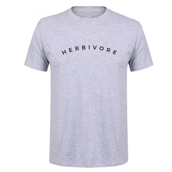 LUS LOS   Herbivore Men's T-Shirt  Vegan Vegetarian Graphic Tee Tops  Black White or Grey Perfect Gift