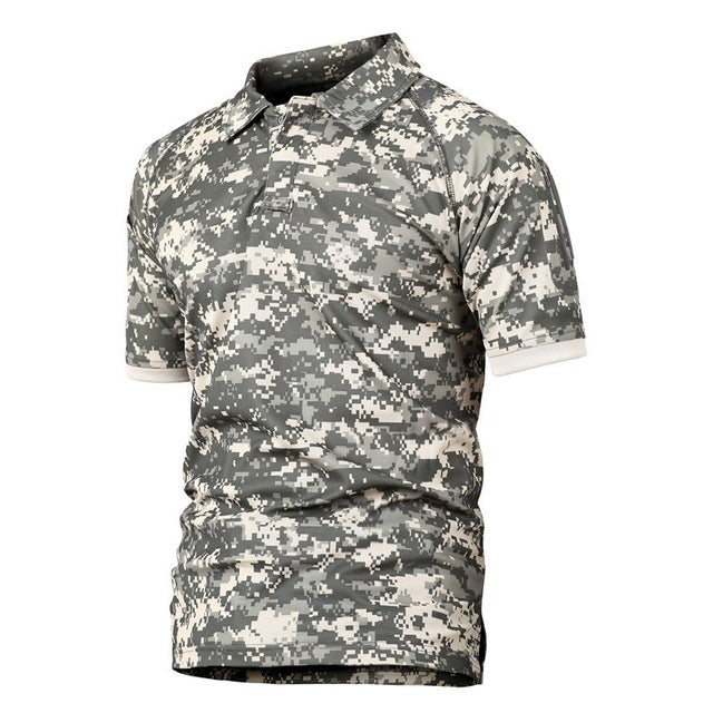 Summer Army Combat Camouflage T-Shirt Man Tactical Military Coolmax Quick-drying Short Sleeve Shirts Breathable Soldiers Uniform