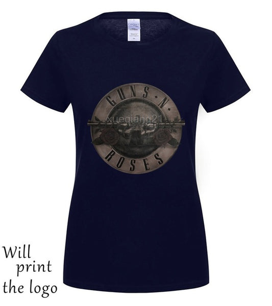 Punk T Shirt Guns N Roses T-Shirt Men Black Tshirt Heavy Metal Tops 100% cotton clothes 3D Gun Rose Print Dress hip Hop