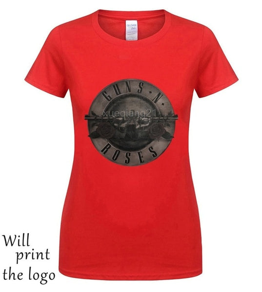 Punk T Shirt Guns N Roses T-Shirt Men Black Tshirt Heavy Metal Tops 100% cotton clothes 3D Gun Rose Print Dress hip Hop