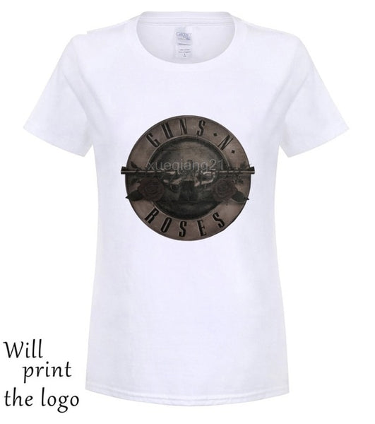 Punk T Shirt Guns N Roses T-Shirt Men Black Tshirt Heavy Metal Tops 100% cotton clothes 3D Gun Rose Print Dress hip Hop