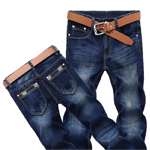 Summer Men's Washed Jeans Business Fashion Casual Trend Trousers Men Pants Spring  Autumn Summer