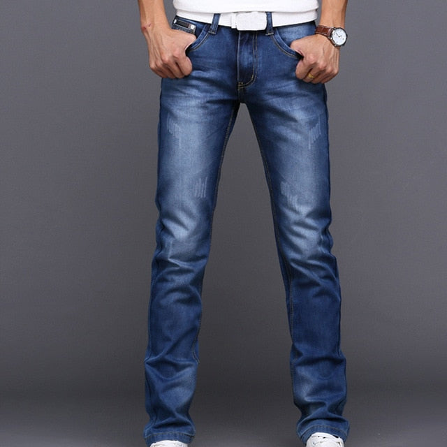 Summer Men's Washed Jeans Business Fashion Casual Trend Trousers Men Pants Spring  Autumn Summer