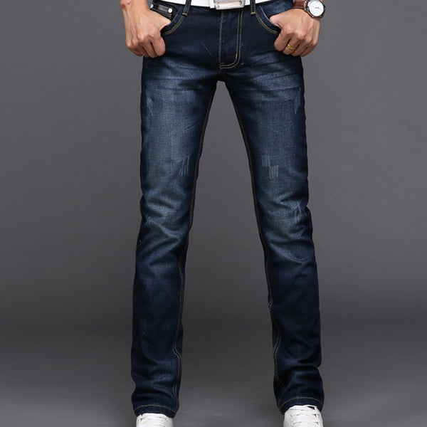 Summer Men's Washed Jeans Business Fashion Casual Trend Trousers Men Pants Spring  Autumn Summer