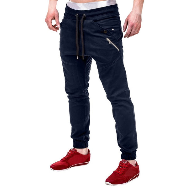 2019 Summer Men's Zipper Patchwork Cotton Casual Sweatpants Drawstring Pant joggers streetwear pantalones hombre pantalon homme