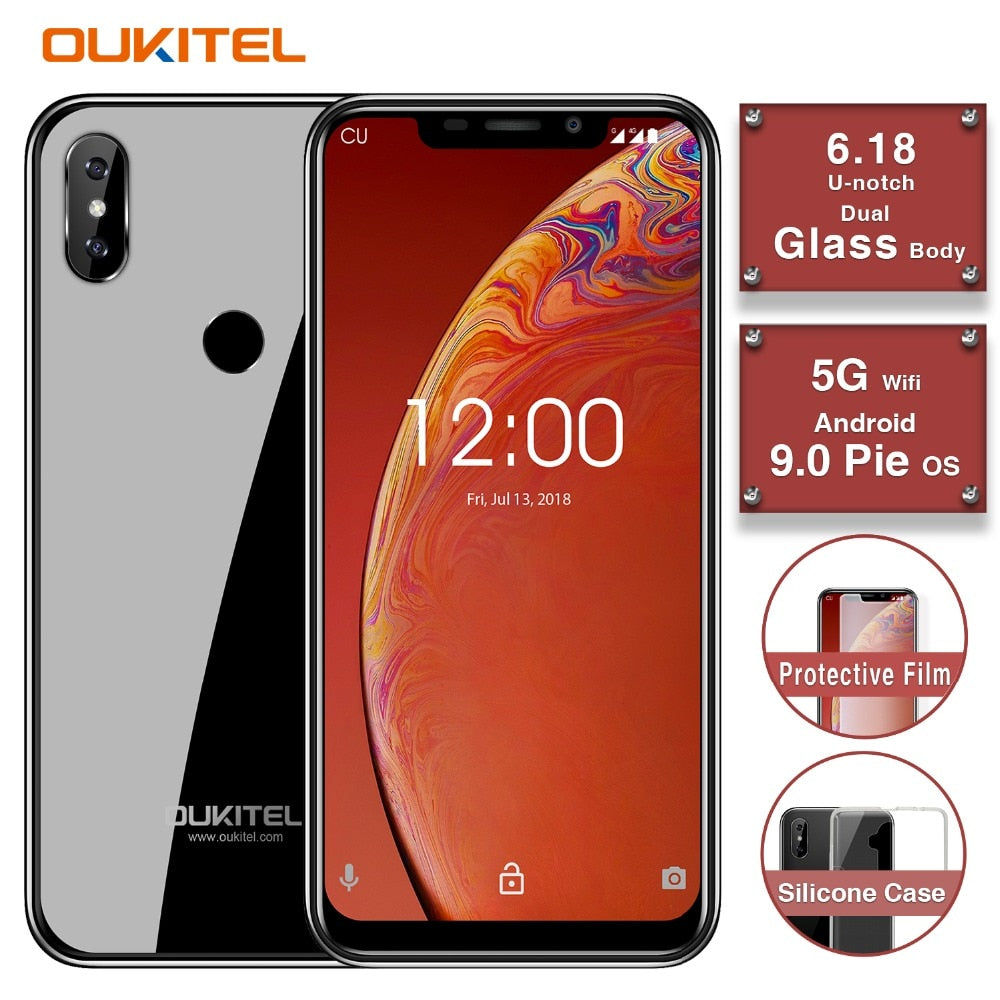 OUKITEL C13 Pro 5G/2.4G WIFI 6.18" 19:9 2GB 16GB Android 9.0 Mobile Phone MT6739 Quad Core 4G LTE Smartphone Face ID 3000mAh